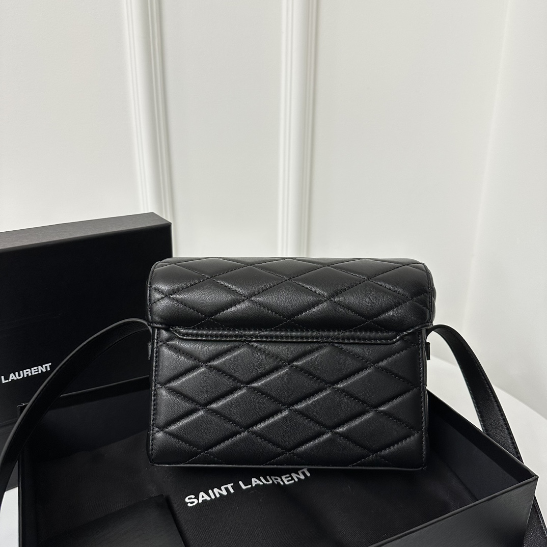 YSL JUNE Stitched Goat Leather Box Bag  