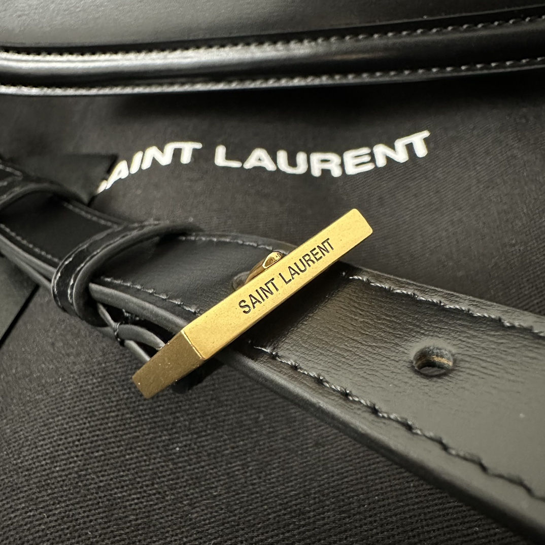 YSL Solferino Box Bag 19cm, Fine Toothpick Grain Box Calfskin  