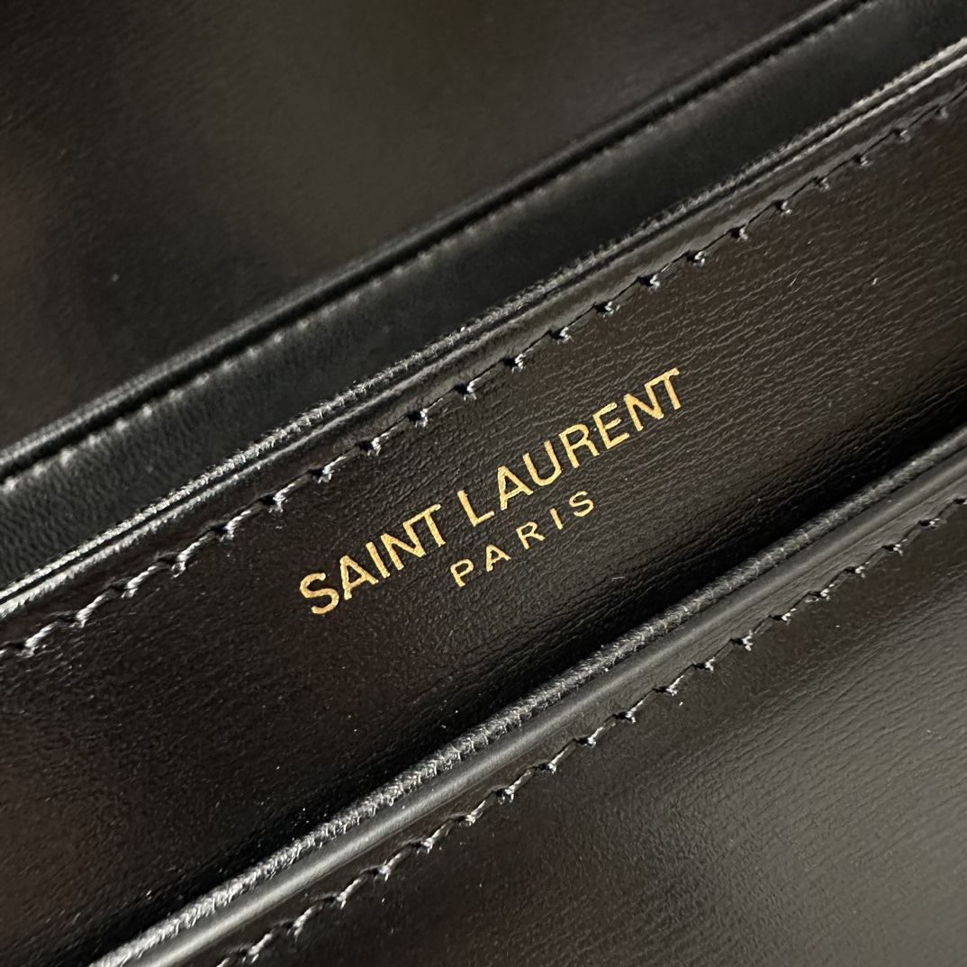 YSL Solferino Box Bag 23cm, Fine Toothpick Grain Box Calfskin  