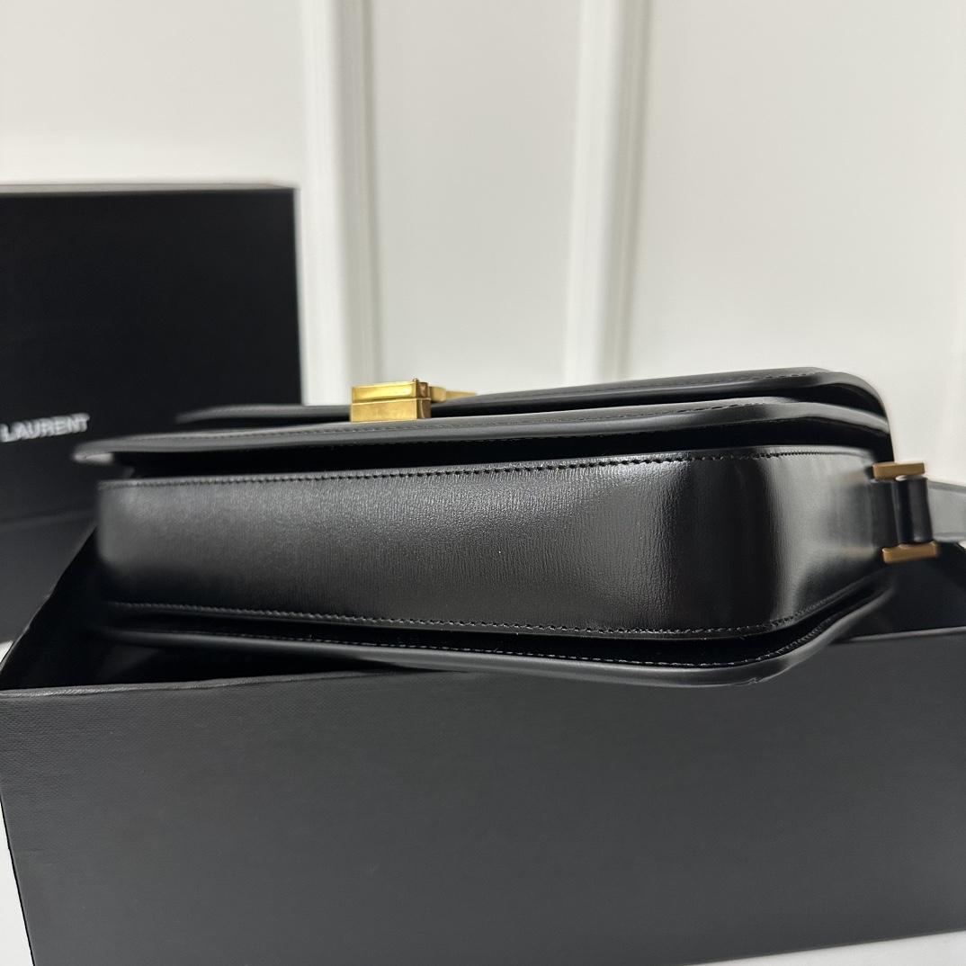 YSL Solferino Box Bag 23cm, Fine Toothpick Grain Box Calfskin  