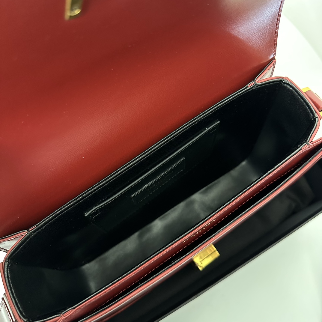 YSL Solferino Box Bag 23cm, Fine Toothpick Grain Box Calfskin  