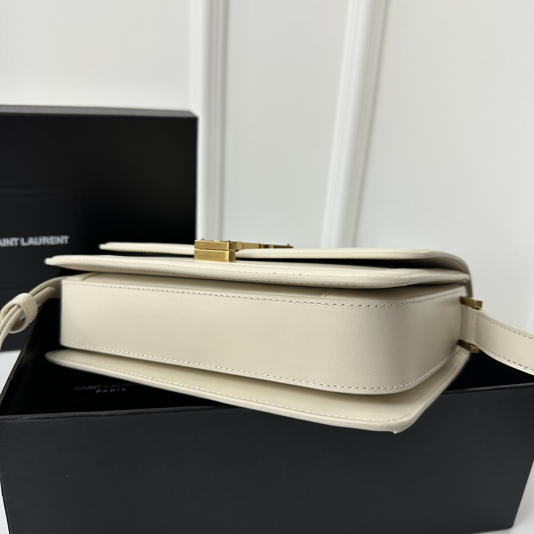 YSL Solferino Box Bag 23cm, Fine Toothpick Grain Box Calfskin  