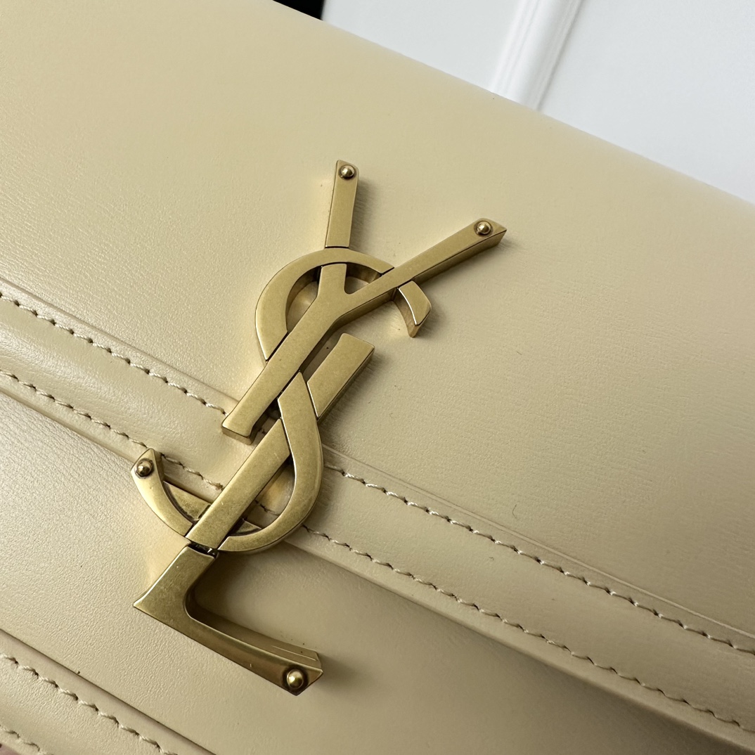 YSL Solferino Box Bag 19cm, Fine Toothpick Grain Box Calfskin  