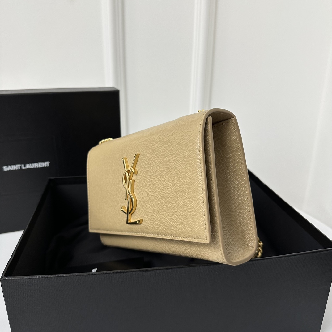 YSL 20cm Caviar KATE Chain Bag  