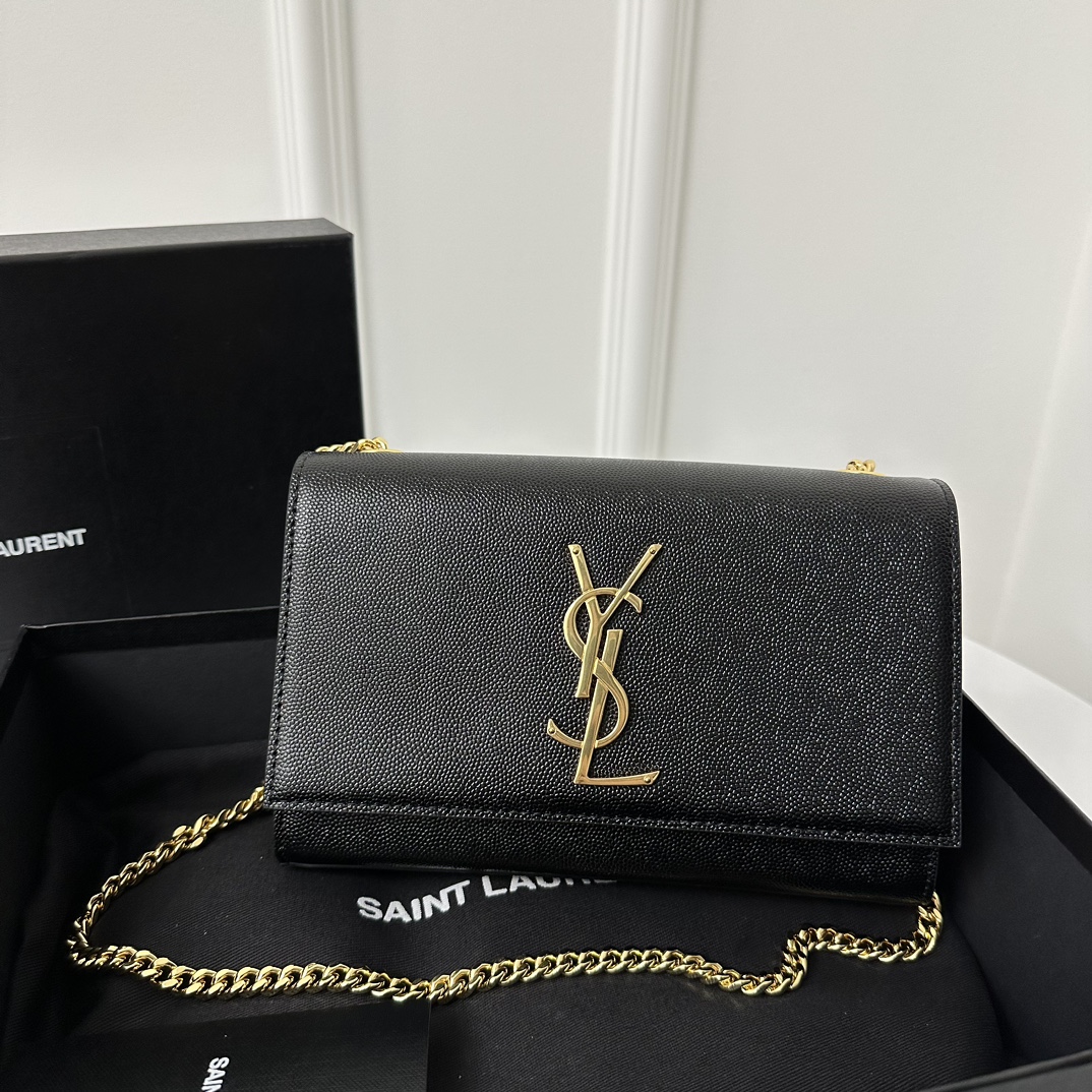 YSL 20cm Caviar KATE Chain Bag  