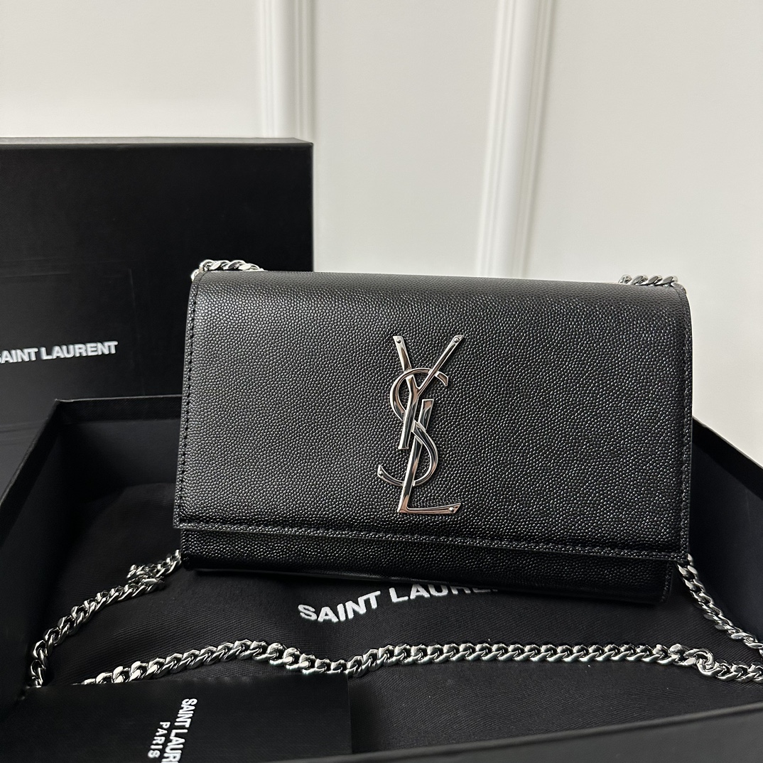 YSL 20cm Caviar KATE Chain Bag  