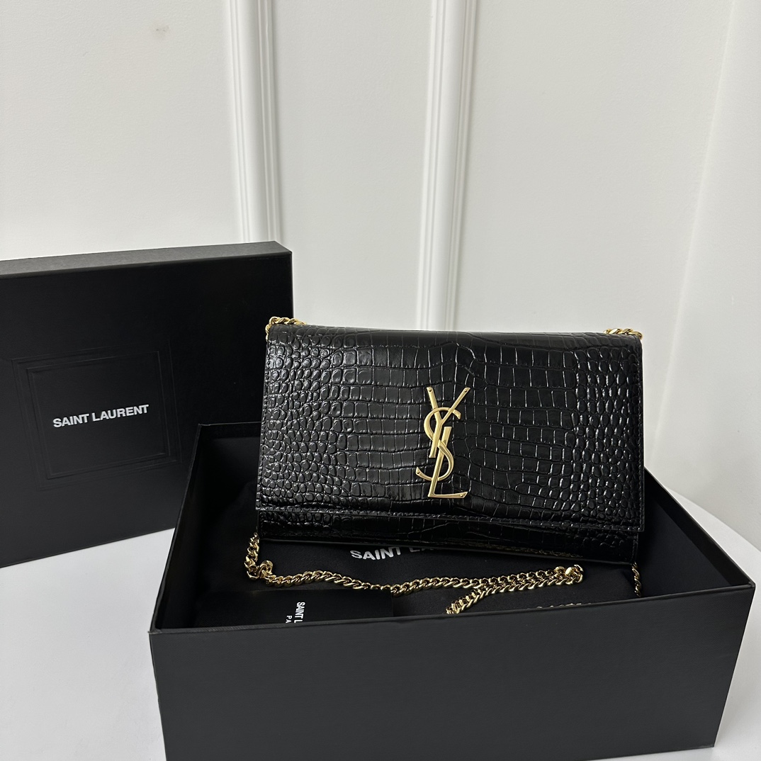 YSL 24cm Caviar KATE Chain Bag  