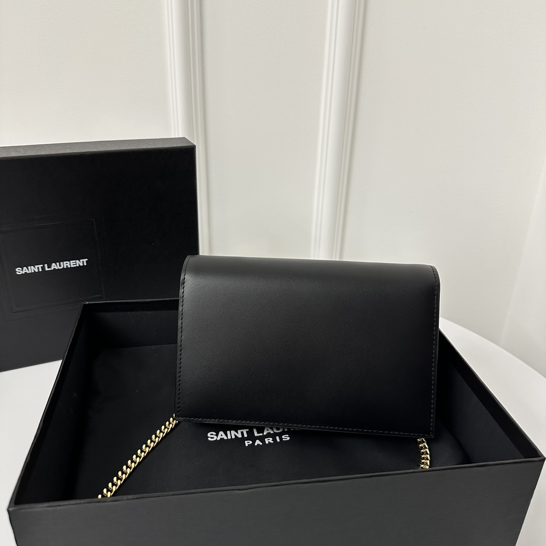 YSL Kate 19cm Smooth Leather Classic Fringed Chain Bag  