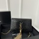 YSL Kate 19cm Crocodile Embossed Leather Classic Fringed Chain Bag  