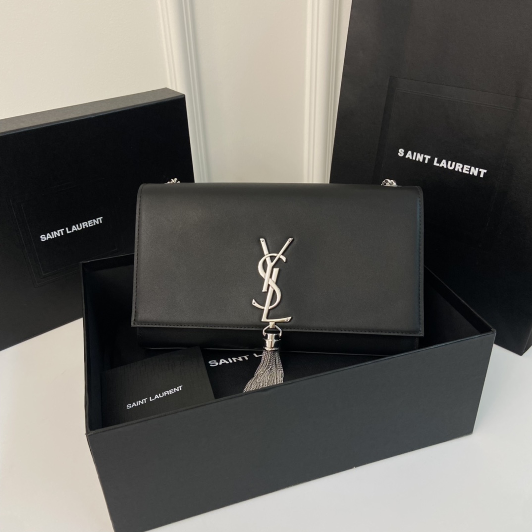 South African Leather YSL Kate 24CM Fringed Chain Bag  