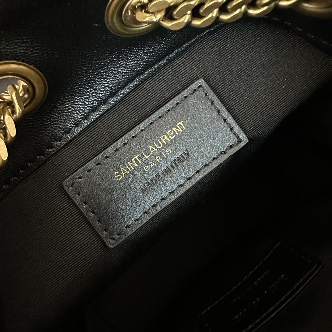 YSL V-Stitched Mini Bucket Bag, Lambskin  