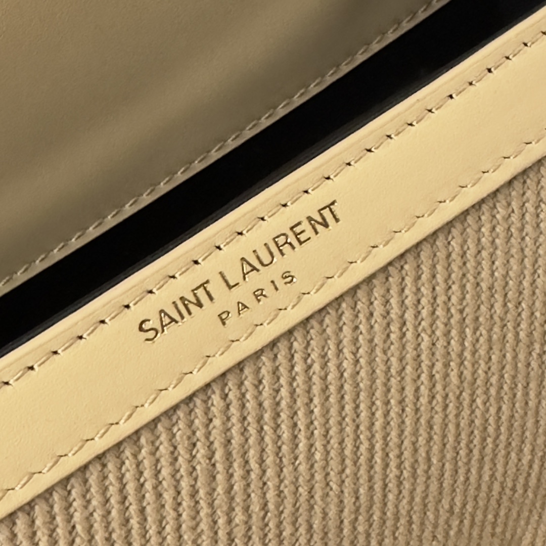 Small Cotton and Linen YSL Cassandra Tote Bag  