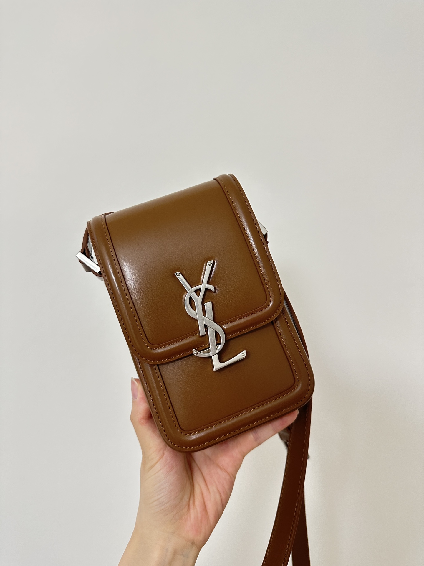 YSL Solferino Crossbody Phone Bag, Box Calfskin  