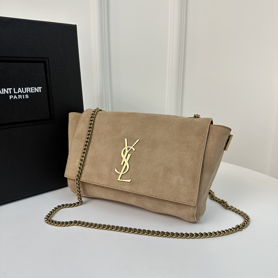 Kate Small Suede YSL Reversible Chain Bag, Suede & Smooth Leather  