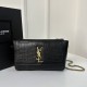 Kate Small Crocodile Embossed YSL Reversible Chain Bag, Suede & Smooth Leather  