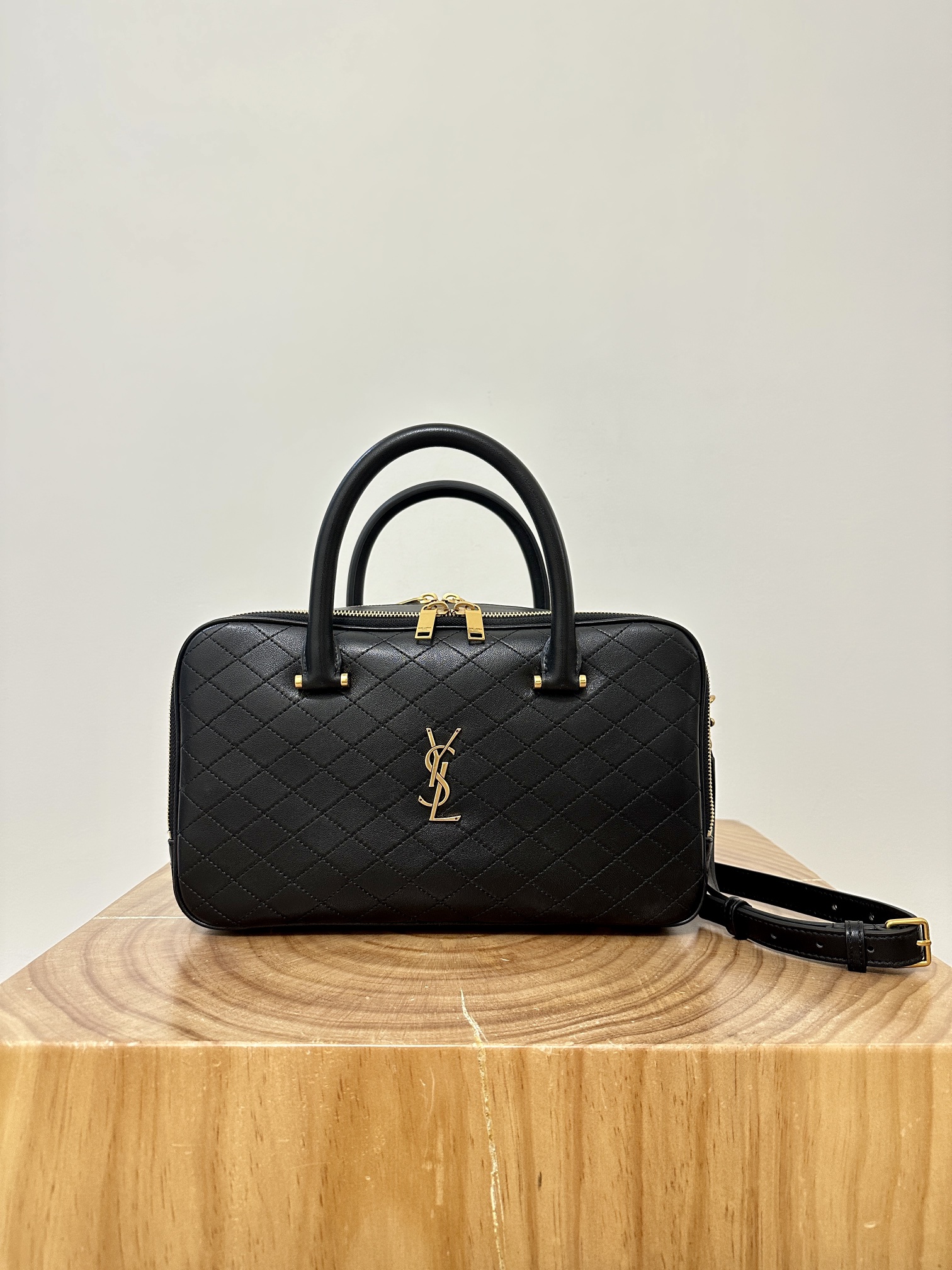 YSL Liya Vintage Suitcase/Bowling Bag  