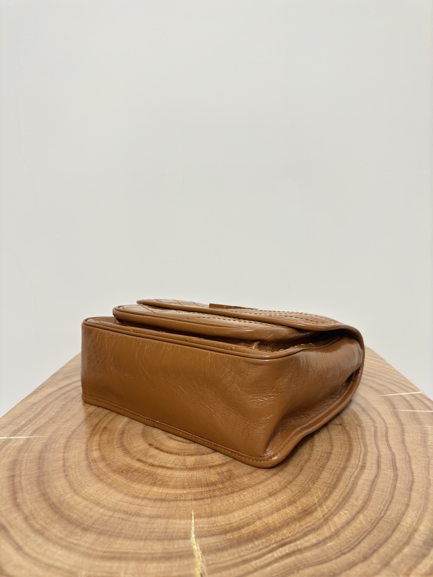 Niki 28cm Commuter Bag, wrinkled oil-waxed cowhide,  semi-matte crease effect