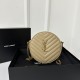 YSL Vinyle Cute Small Round Bag, Imported High-Quality Caviar Embossed Genuine Leather