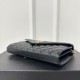 YSL Envelope Chain Wallet 22.5cm, Grained Embossed Leather, V-Quilted with Caviar Grain Pattern, Calfskin  