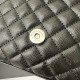 Small 21cm YSL Envelope Grainy Embossed Stitched Genuine Leather Clutch, V Pattern with Caviar Embossed Grid Texture, Cowhide