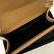 24cm YSL Envelope Grainy Embossed Stitched Genuine Leather Clutch, V Pattern with Caviar Embossed Grid Texture, Cowhide