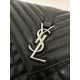 Large YSL Envelope, V Pattern with Caviar Embossed Grid Texture, Cowhide