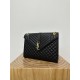 Large YSL Envelope, V Pattern with Caviar Embossed Grid Texture, Cowhide