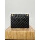 Large YSL Envelope, V Pattern with Caviar Embossed Grid Texture, Cowhide