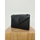 Large YSL Envelope, V Pattern with Caviar Embossed Grid Texture, Cowhide