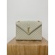 Large YSL Envelope, V Pattern with Caviar Embossed Grid Texture, Cowhide