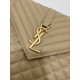 Large YSL Envelope, V Pattern with Caviar Embossed Grid Texture, Cowhide