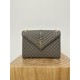 Large YSL Envelope, V Pattern with Caviar Embossed Grid Texture, Cowhide