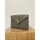 Large YSL Envelope, V Pattern with Caviar Embossed Grid Texture, Cowhide