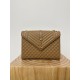 Large YSL Envelope, V Pattern with Caviar Embossed Grid Texture, Cowhide