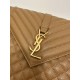 Large YSL Envelope, V Pattern with Caviar Embossed Grid Texture, Cowhide