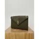 Large YSL Envelope, V Pattern with Caviar Embossed Grid Texture, Cowhide