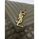 Large YSL Envelope, V Pattern with Caviar Embossed Grid Texture, Cowhide