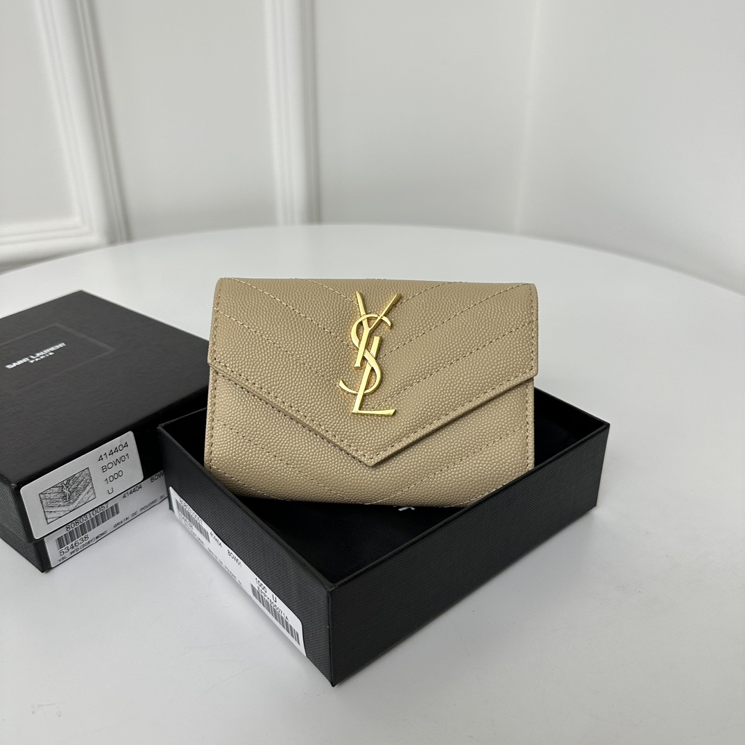 YSL Caviar Leather Wallet, Calfskin