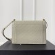 Gaby 26cm Stitched Leather Crossbody Bag, Sheepskin Inside and Out