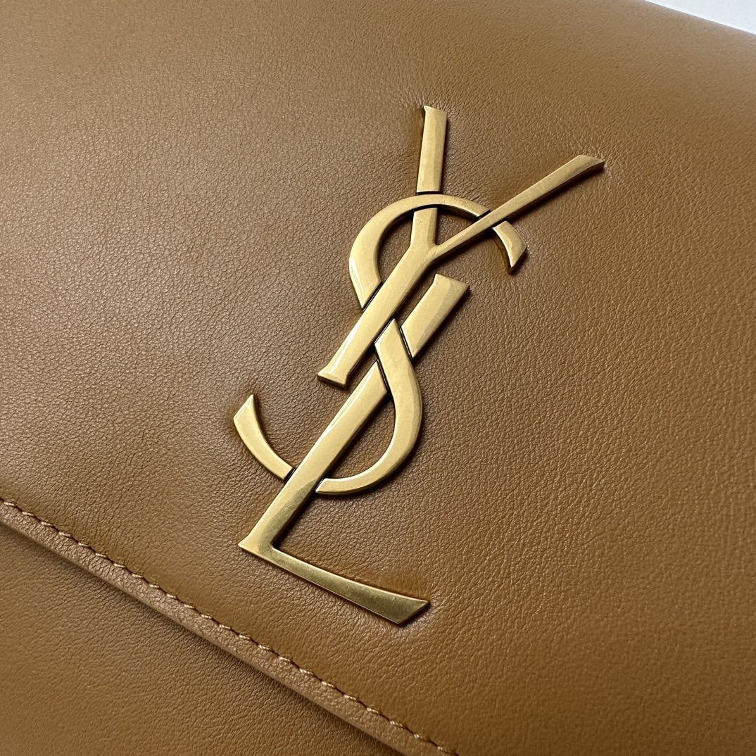 Cinnamon Smooth Leather Detail YSL Kate Double-Sided Chain Bag, Suede & Smooth Leather