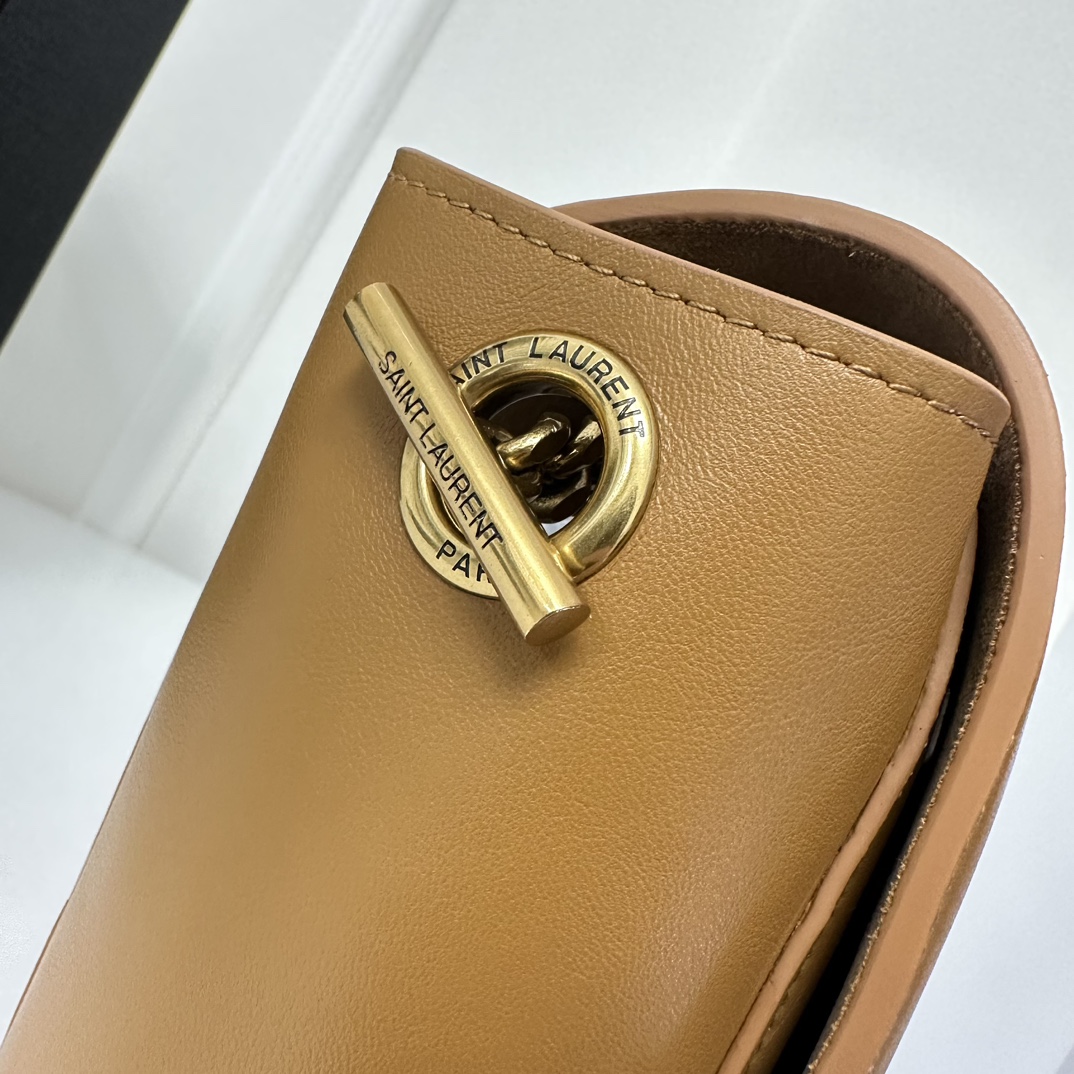 Cinnamon Smooth Leather Detail YSL Kate Double-Sided Chain Bag, Suede & Smooth Leather