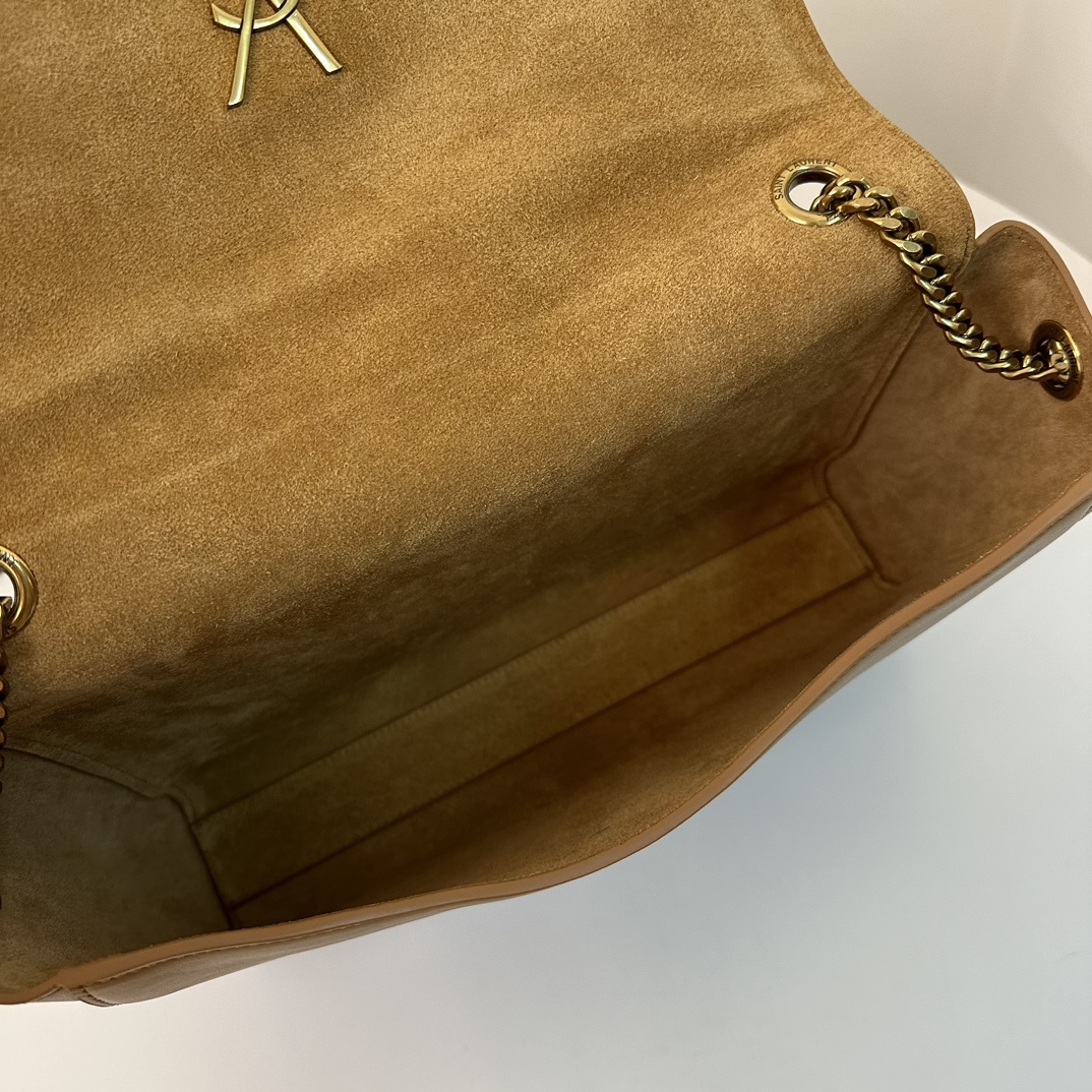 Cinnamon Smooth Leather Detail YSL Kate Double-Sided Chain Bag, Suede & Smooth Leather