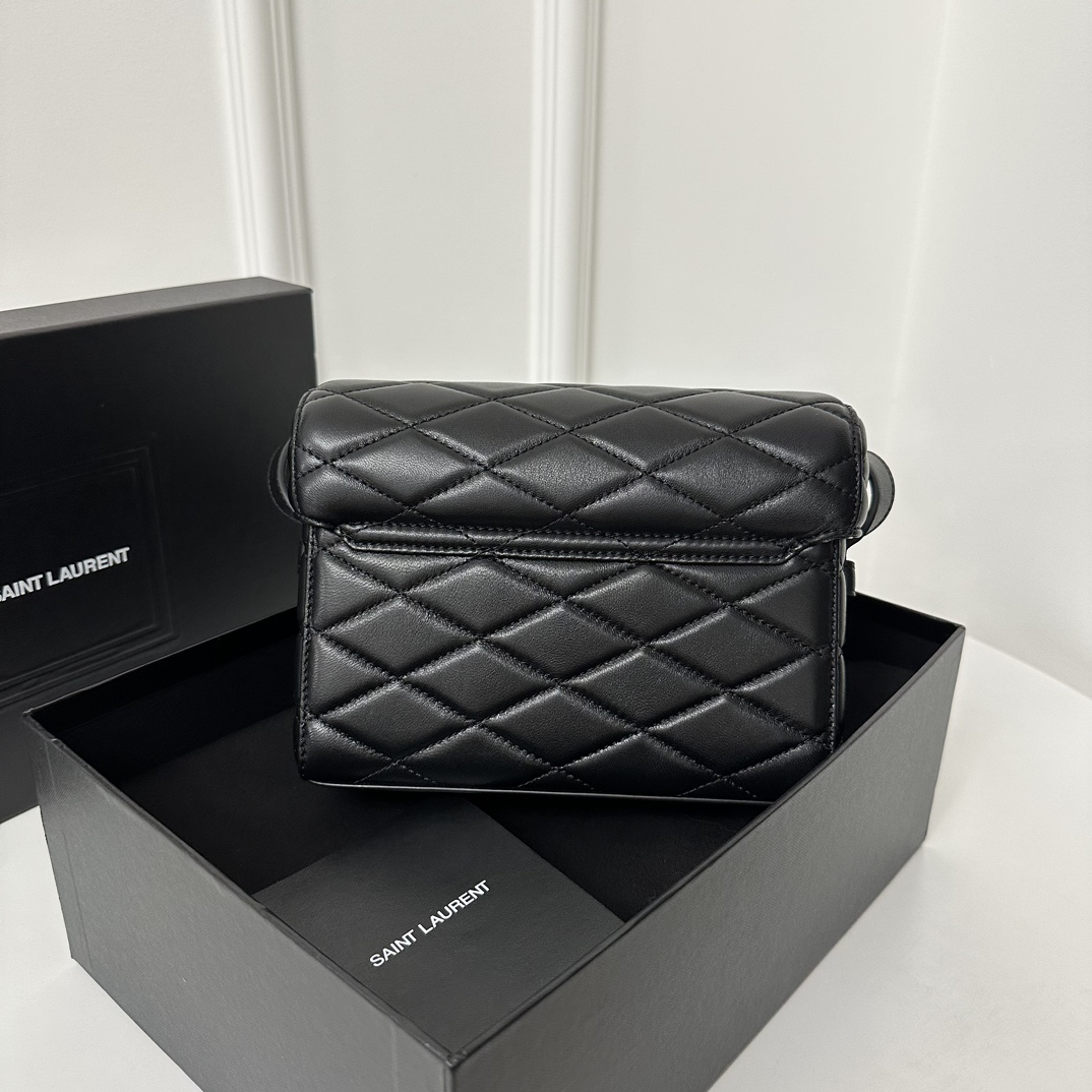 June Box YSL JUNE Stitched Sheepskin Box Bag