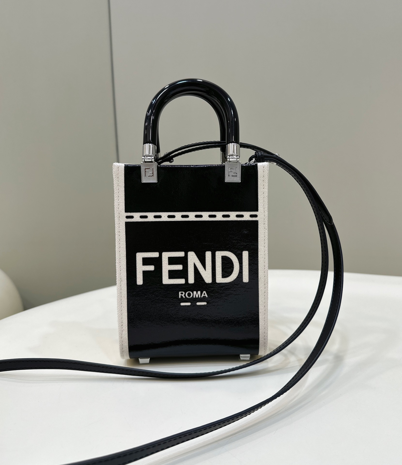 Fendi Tote Color-Block Design with Fabric Shoulder Strap Model no: 8616s