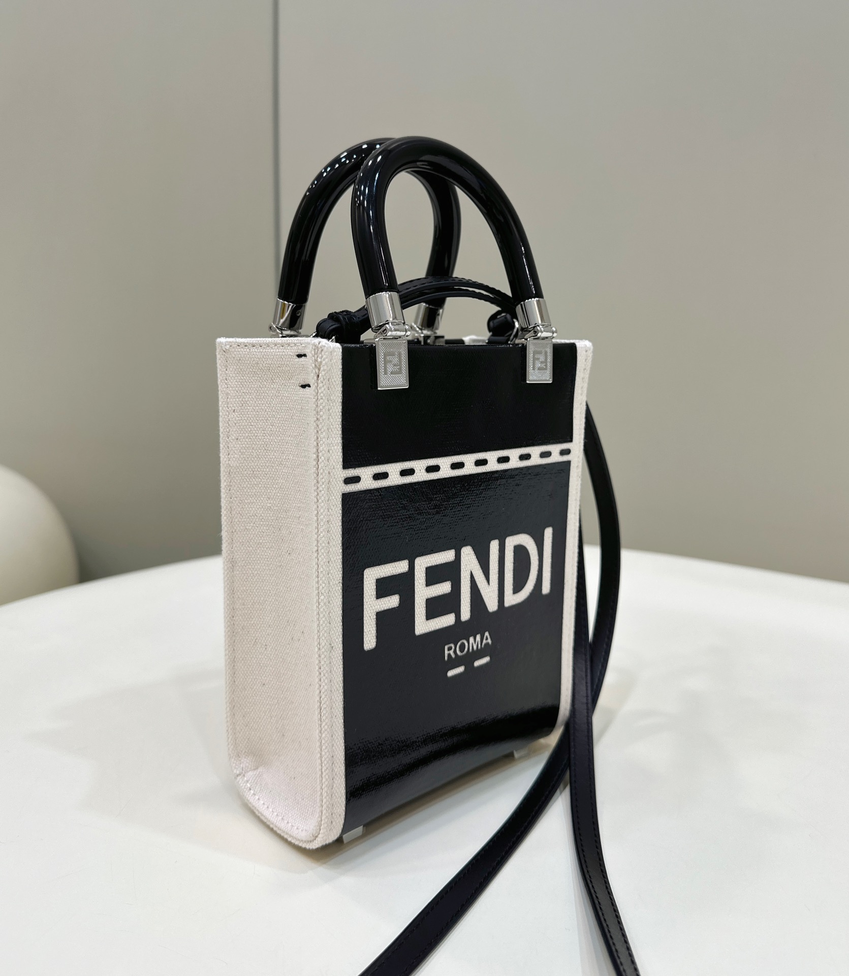 Fendi Tote Color-Block Design with Fabric Shoulder Strap Model no: 8616s