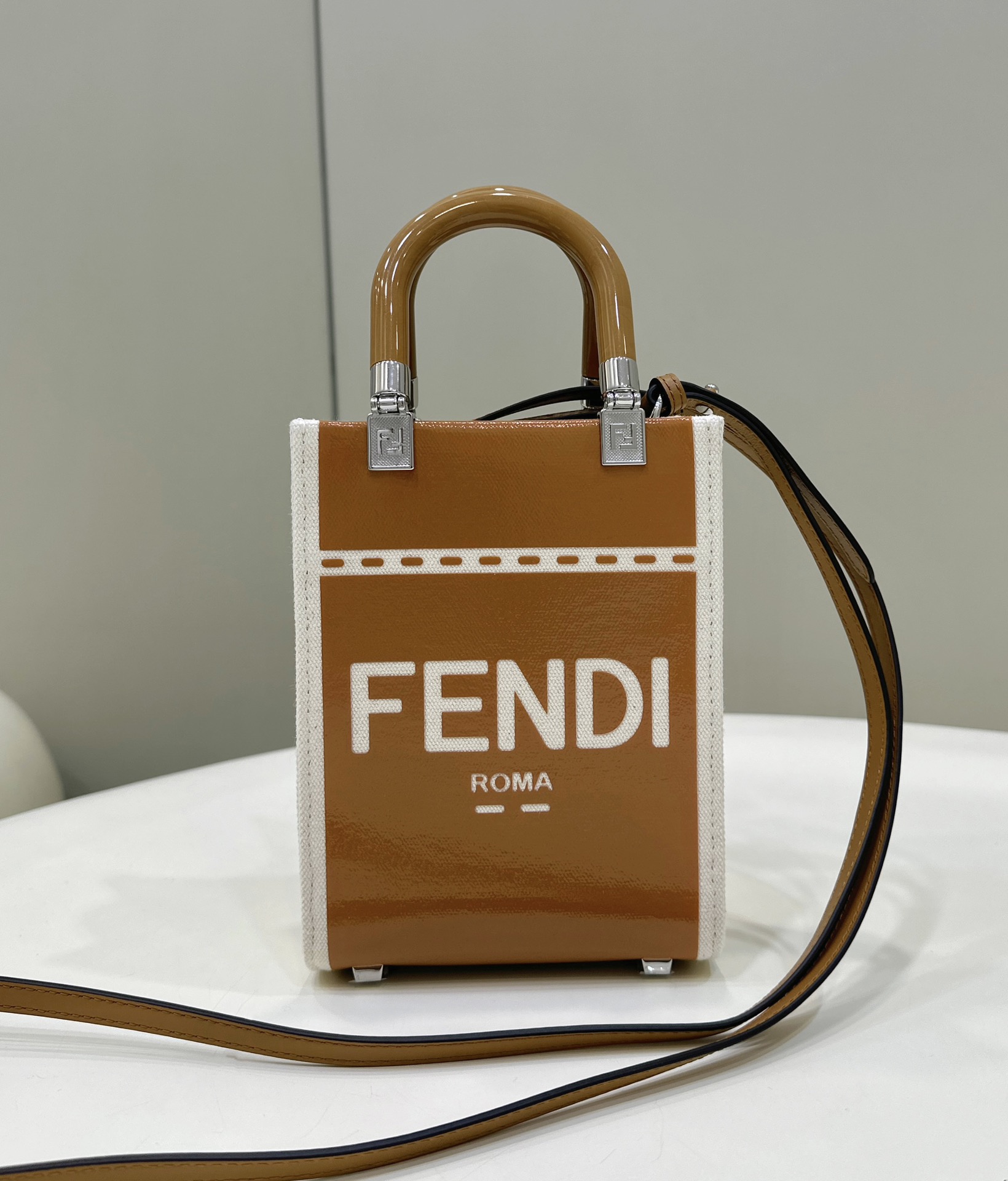 Fendi Tote Color-Block Design with Fabric Shoulder Strap Model no: 8616s