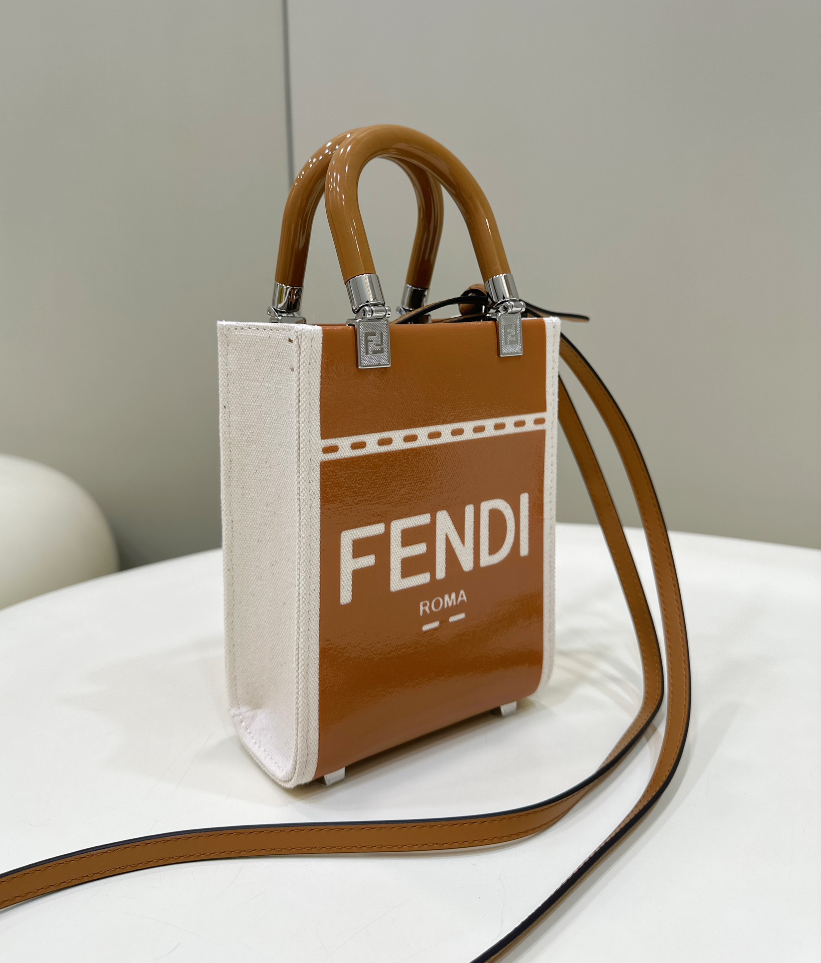 Fendi Tote Color-Block Design with Fabric Shoulder Strap Model no: 8616s