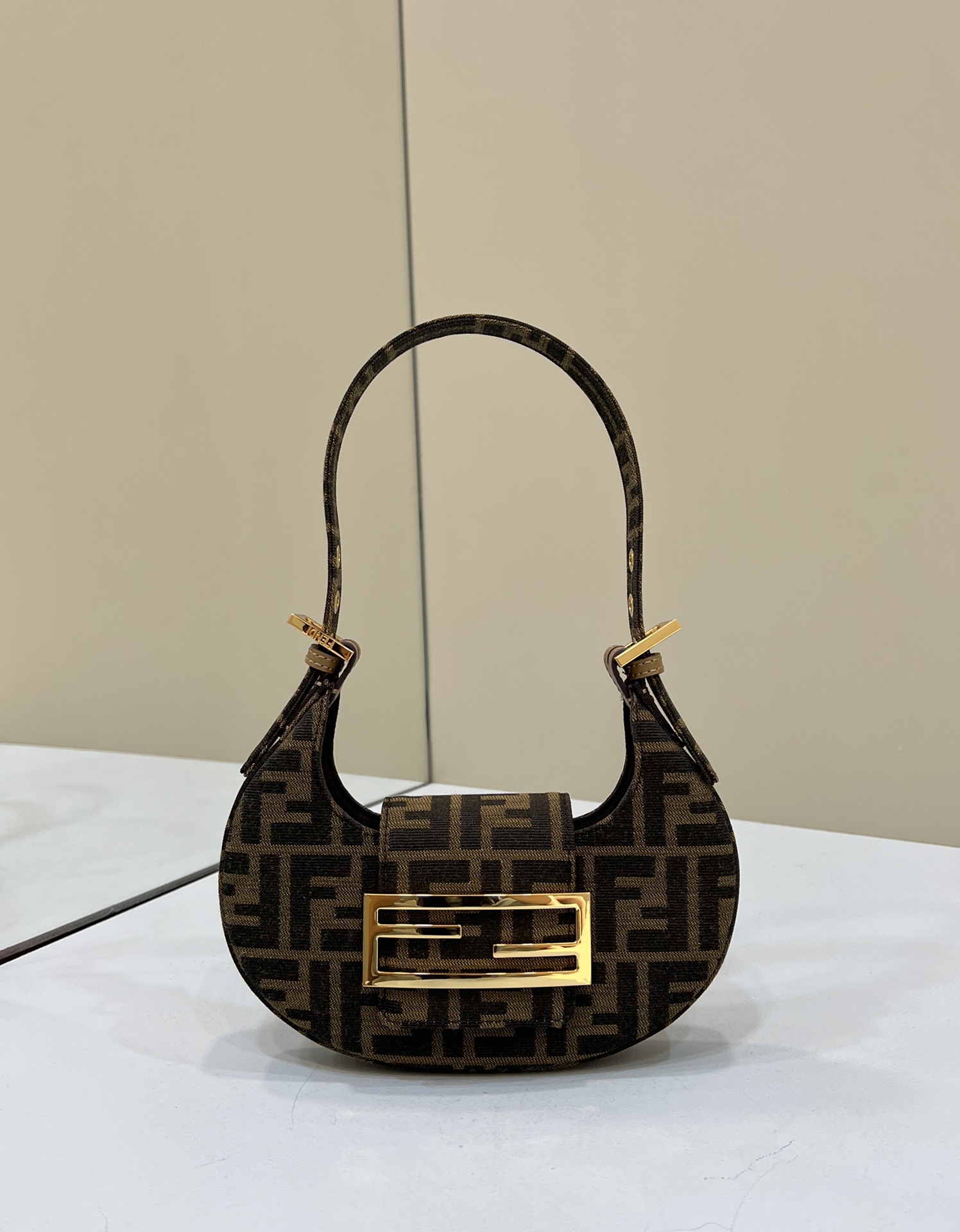 FENDI Mini Horn Crescent Bag FF Monogram Series Model no: 8556A