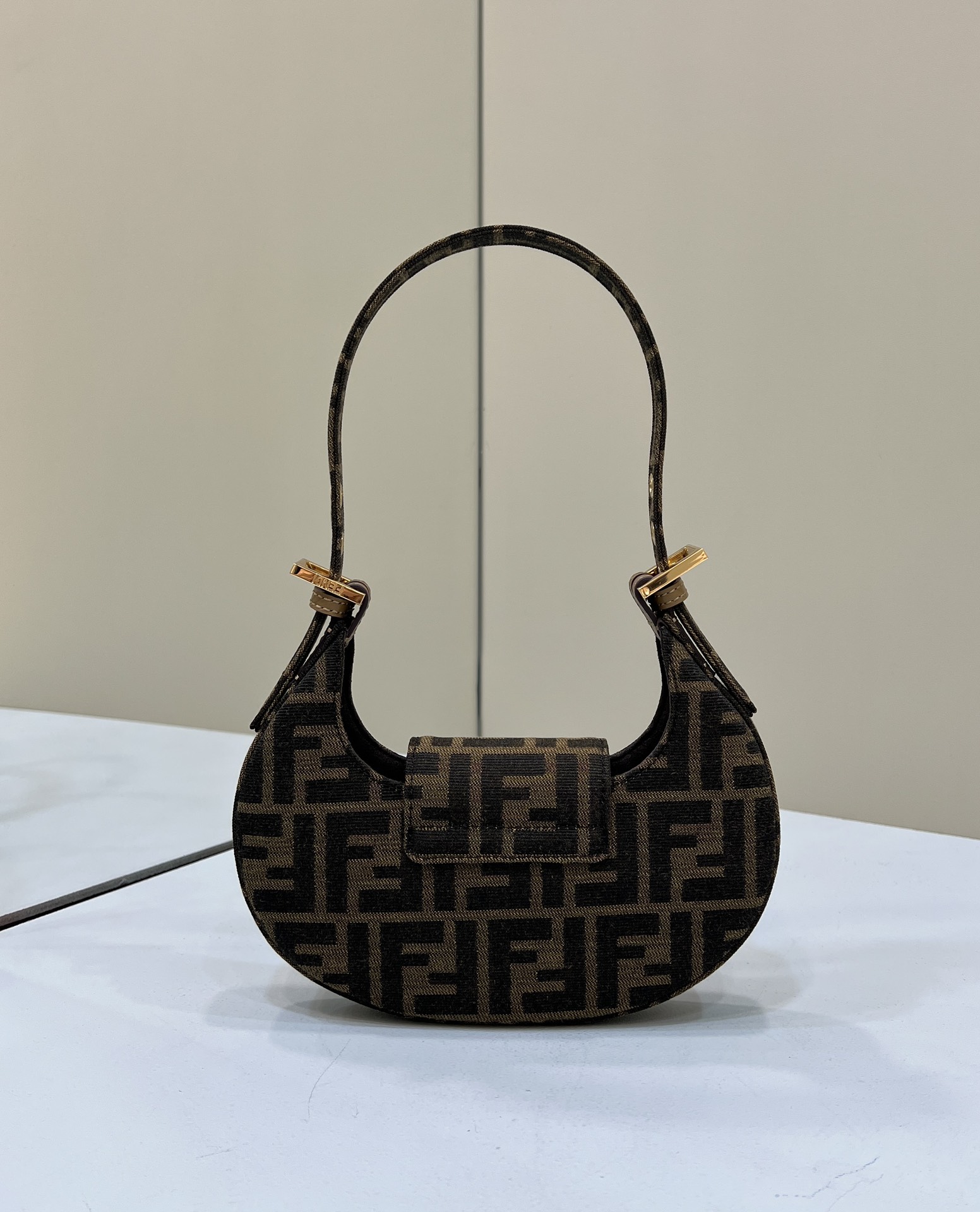 FENDI Mini Horn Crescent Bag FF Monogram Series Model no: 8556A