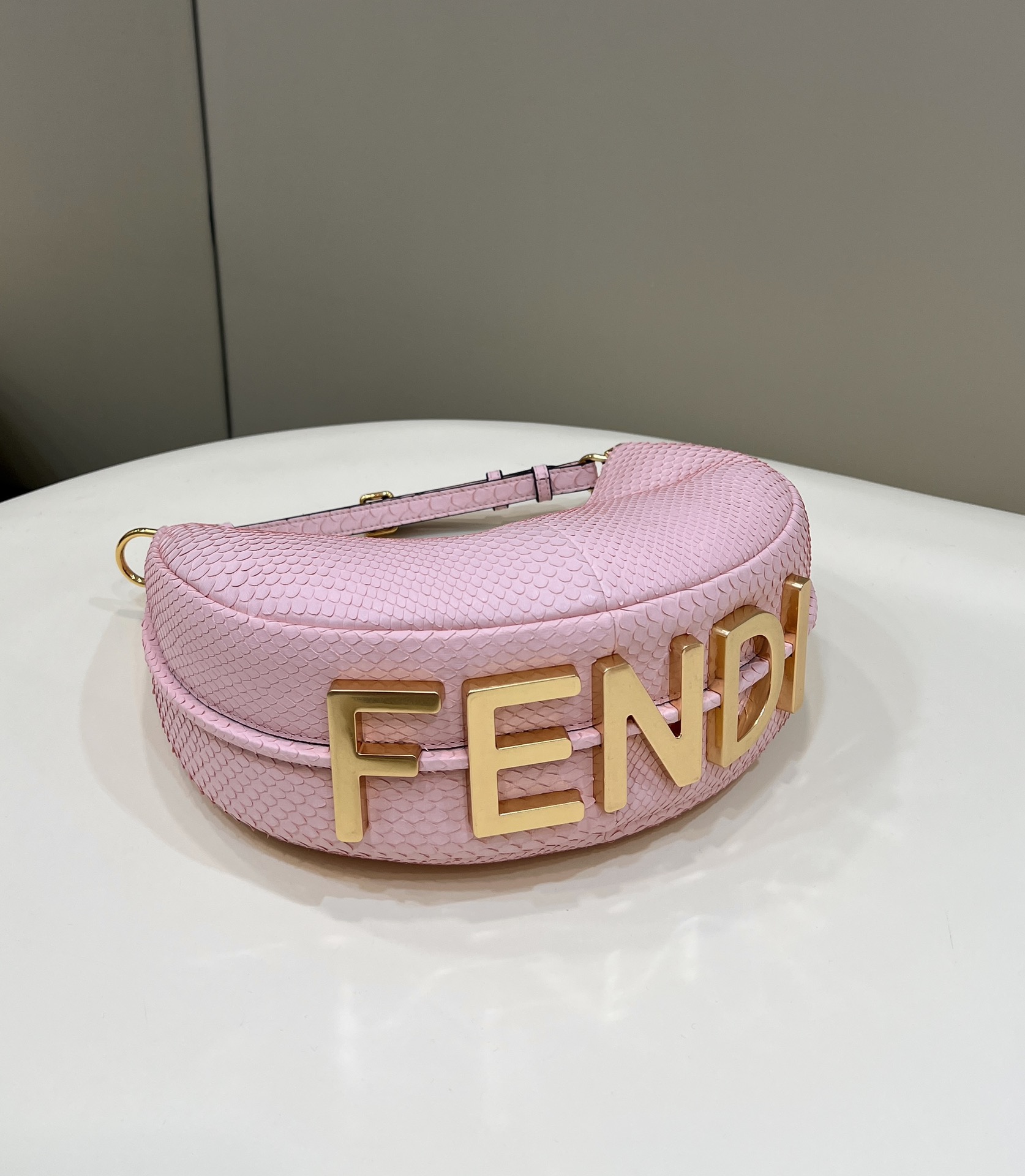 Fendigraphy Color-Block Underarm Bag High-Grade Snake Skin Model no: 80059